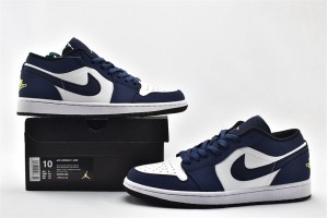 Air Jordan 1 Low Insignia Blue White Green 553558 405 Womens And Mens Shoes  